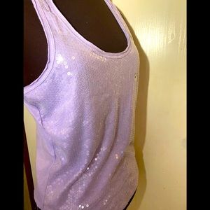 Aeropostale sequined tank top, sleeveless top and very breathable violet top
